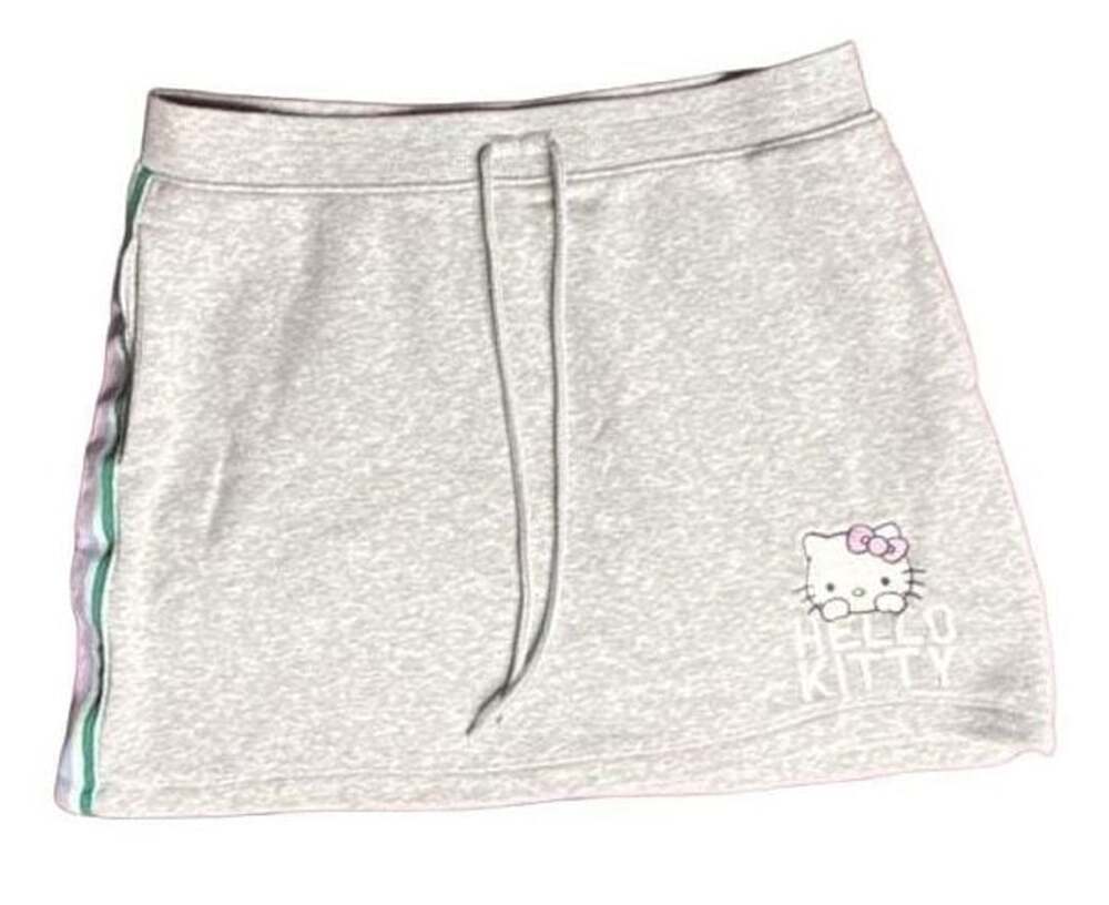 Hello Kitty Sanrio Hybrid Apparel Gray Drawstring Mini Skirt with pockets